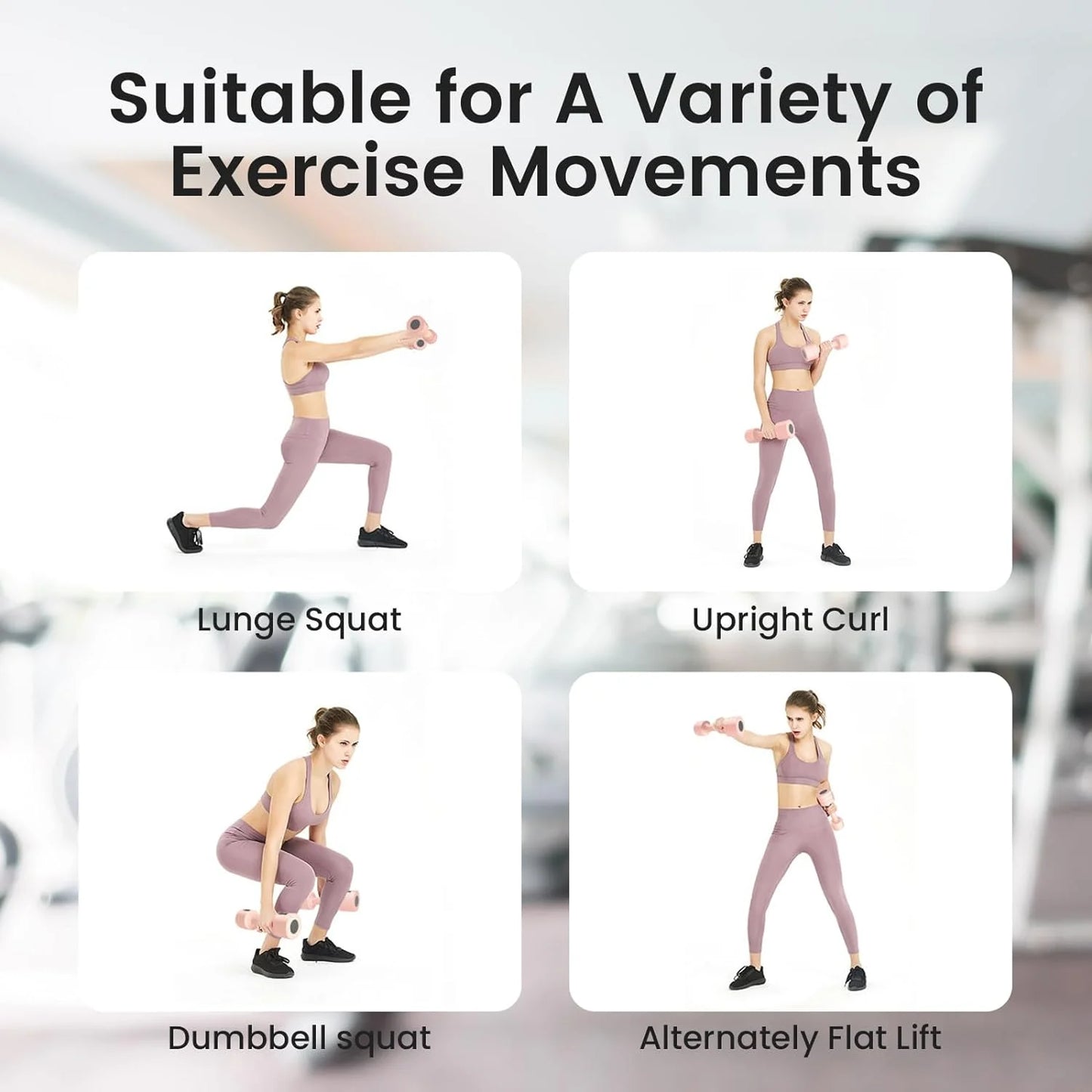 Versatile Pink 4-in-1 Adjustable Dumbbell Set for Women - 2 Count, Weights Up to 5 lbs
