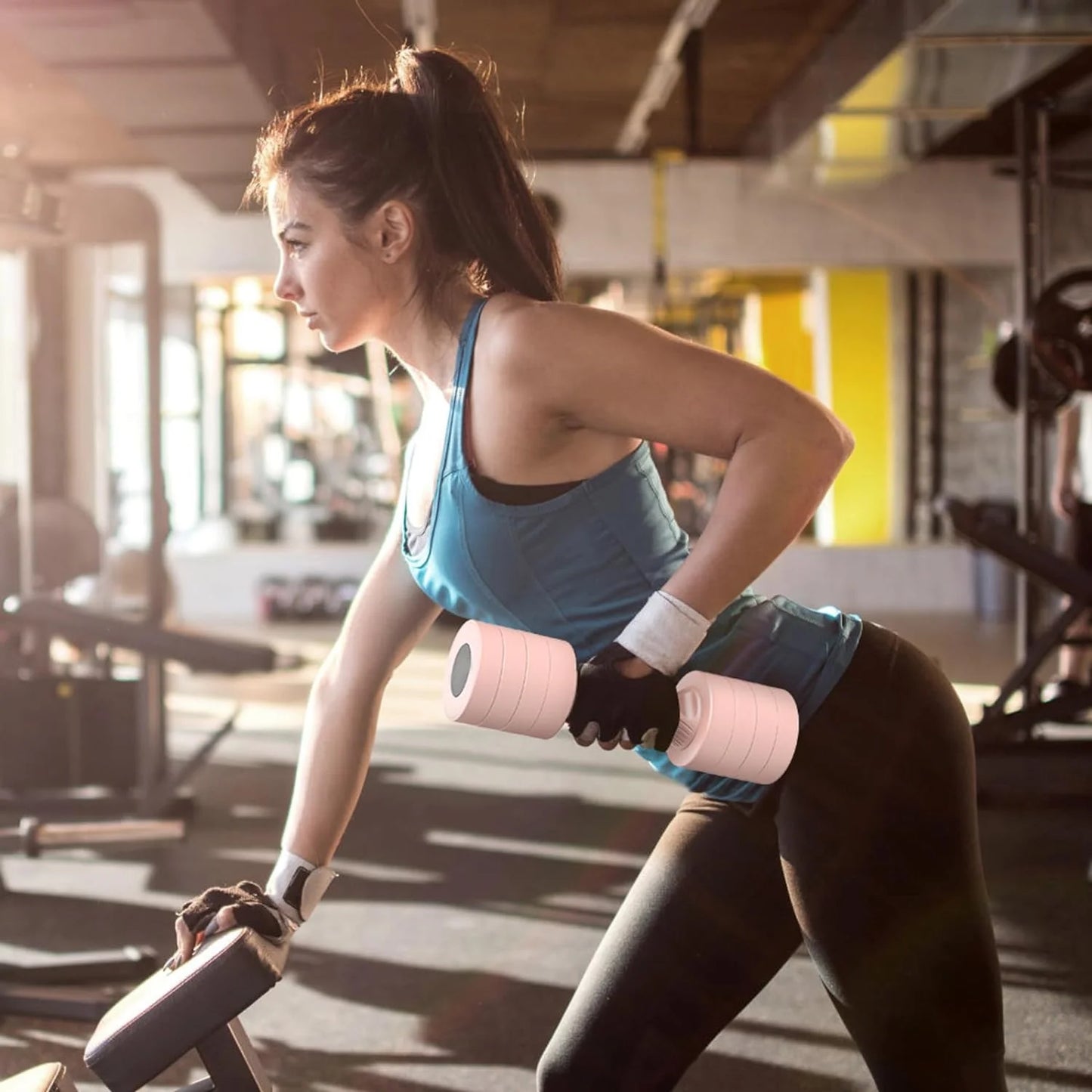 Versatile Pink 4-in-1 Adjustable Dumbbell Set for Women - 2 Count, Weights Up to 5 lbs