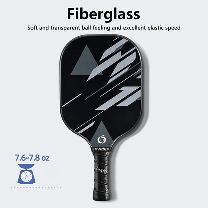 Premium Pickleball Paddles Set of 2 - USAPA Approved Lightweight Rackets with Durable Fiberglass Surface, Polypropylene Honeycomb Core, Cushion Grip, 4 Balls, and Carry Bag
